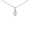 Sterling Silver 1/3 Cttw Diamond Swirl Teardrop Pendant Necklace