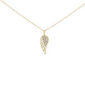 Gold Vermeil Diamond Accent Angel Wing Pendant Necklace