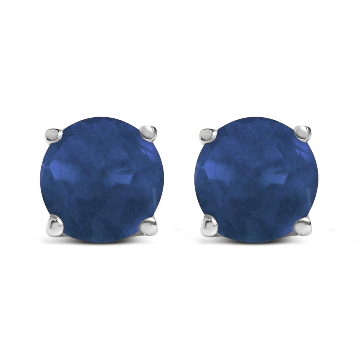 14K Gold 5X5MM Round Gemstone Solitaire Stud Earrings
