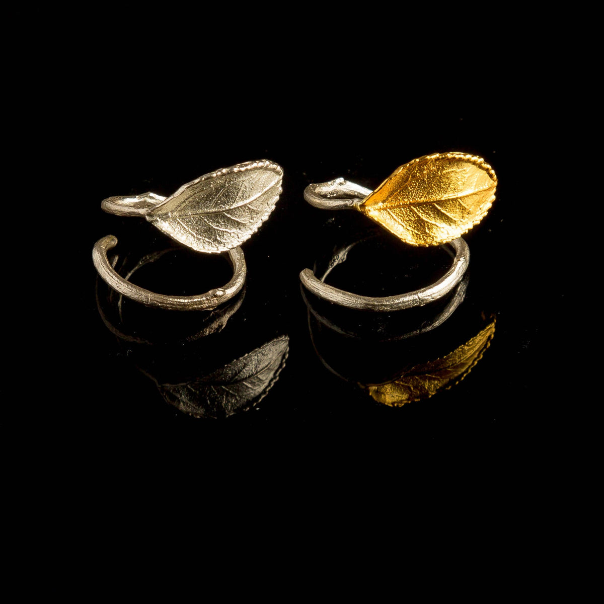 Real Rose Leaf Silver Ring, Handmade Nature Jewelry, Organic Botanical Band, Unique Gift for Nature Lovers, Gold or Sterling Silver 925