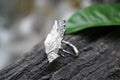 Real Bourbon Rose Leaf Silver Ring, Handmade Nature Jewelry, Organic Botanical Band, Gift for Prosperity & Beauty, Gold or Sterling Silver 925