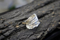 Real Leaf Silver Band Ring, Handmade Statement Jewelry, Organic Botanical Band, Unique Gift for Nature Lovers, Sterling Silver 925