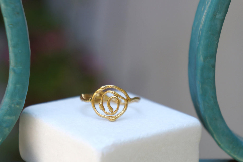 Real Jasmine Twig Spiral Ring, Handmade Minimalist Jewelry, Botanical Branch Band, Gift for Protection, Eco Sustainable Sterling Silver 925