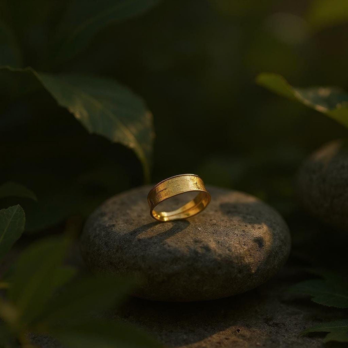 Gold Olive Leaf Ring, Handmade Nature Jewelry, Organic Tree Band, Gift for Protection & Health, Eco Sustainable Sterling Silver 925